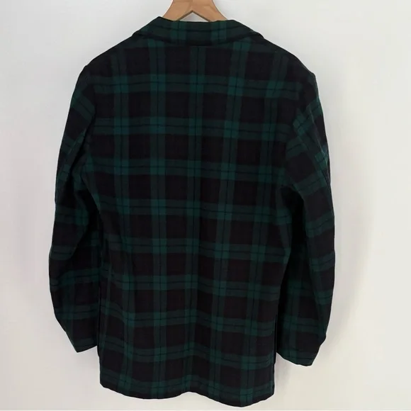 Pendleton Women’s Green & Blue 100% Virgin Wool Plaid Blazer - Picture 4 of 12